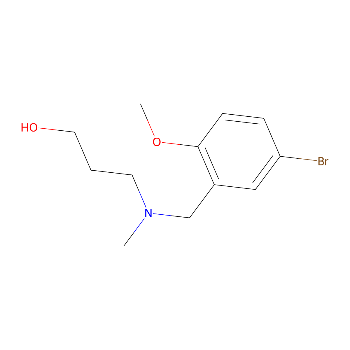 3-((5-Bromo-2-methoxybenzyl)(methyl)amino)propan-1-ol molecular structure, CAS 1240706-15-3