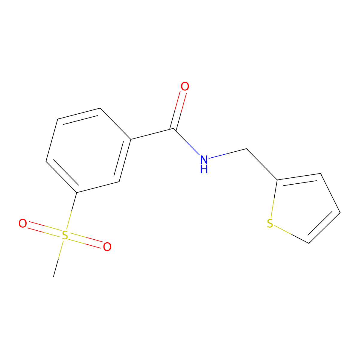 3-(Methylsulfonyl)-N-(2-thienylmethyl)benzamide molecular structure, CAS 1240717-71-8