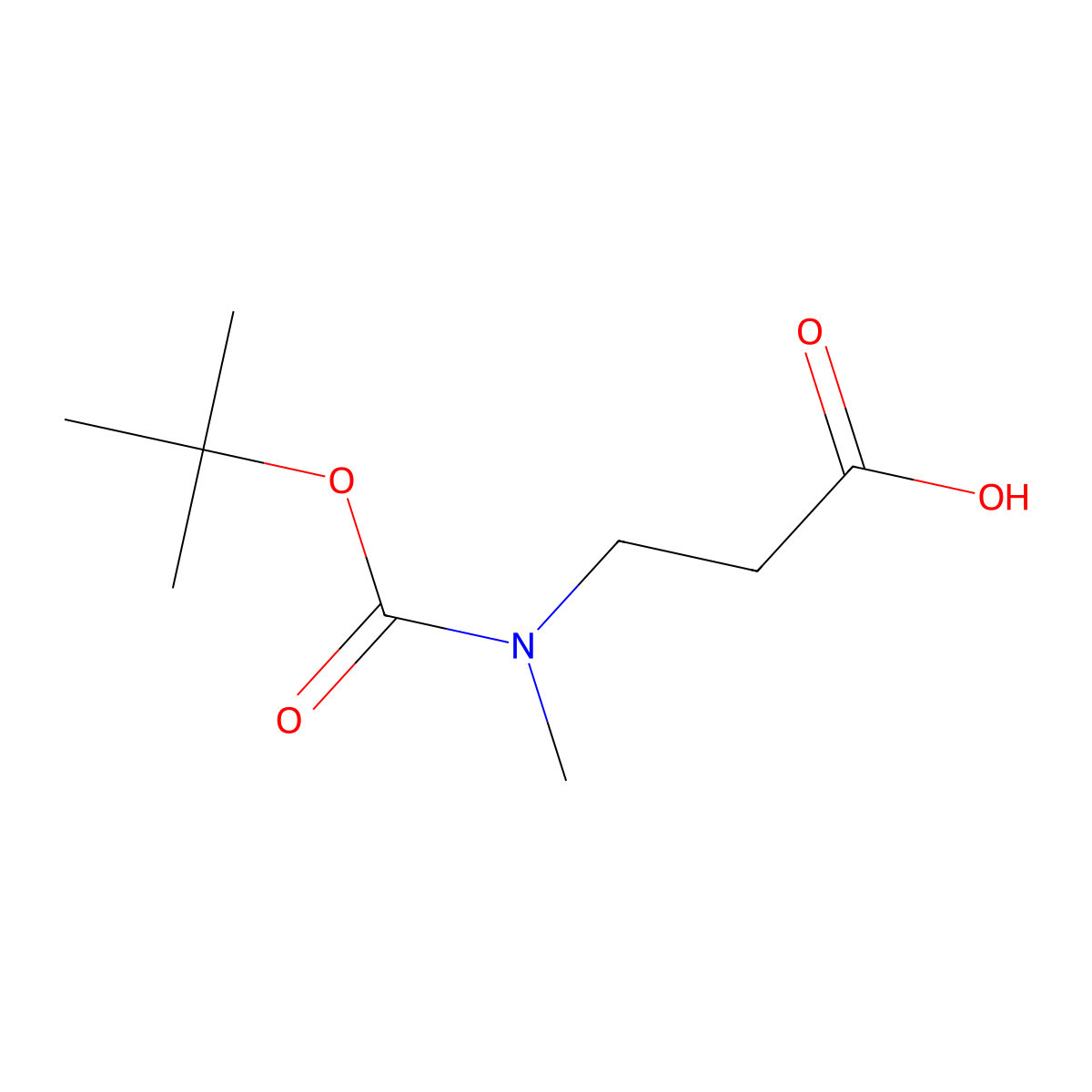 3-(Methylamino)propanoic acid, N-BOC protected molecular structure, CAS 124072-61-3