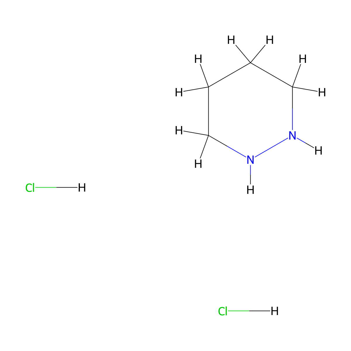 1,2-Diazinane dihydrochloride molecular structure, CAS 124072-89-5
