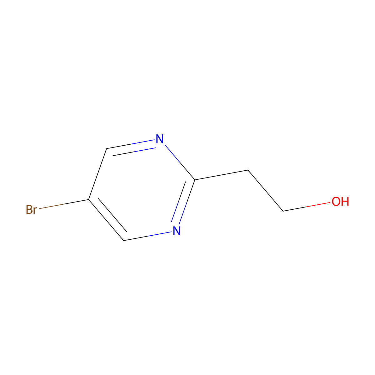 2-(5-Bromopyrimidin-2-yl)ethanol molecular structure, CAS 1240725-44-3