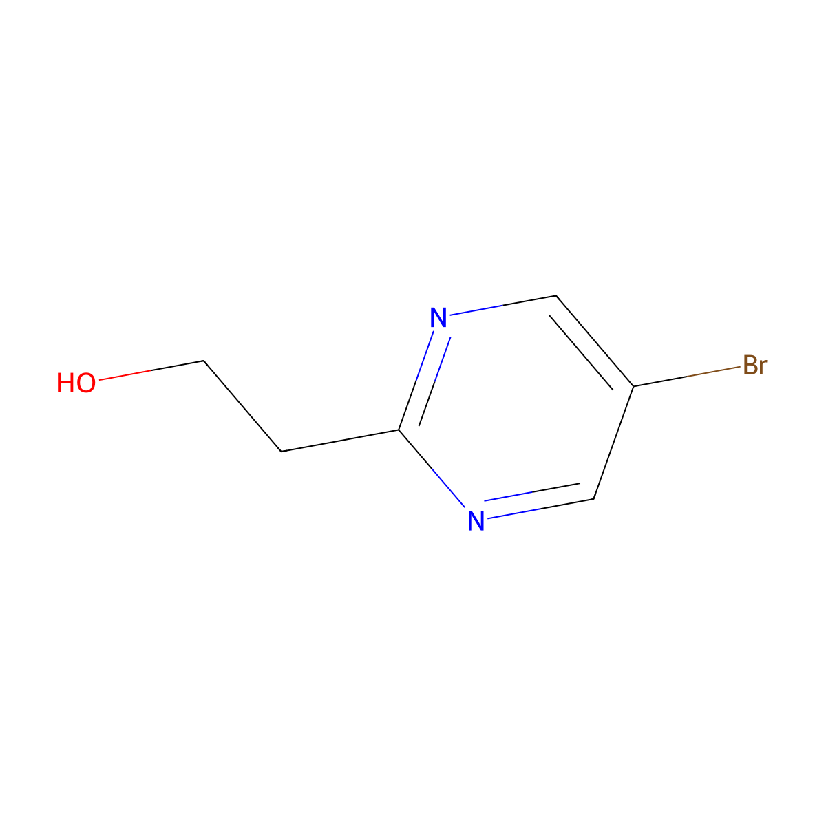 2-(5-Bromopyrimidin-2-yl)ethanol molecular structure, CAS 1240725-44-3