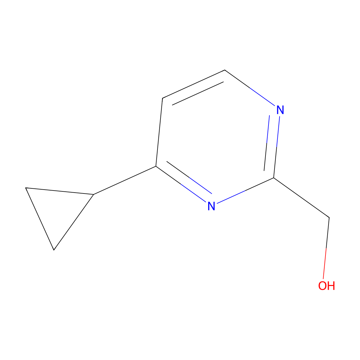 (4-Cyclopropylpyrimidin-2-yl)methanol molecular structure, CAS 1240725-49-8