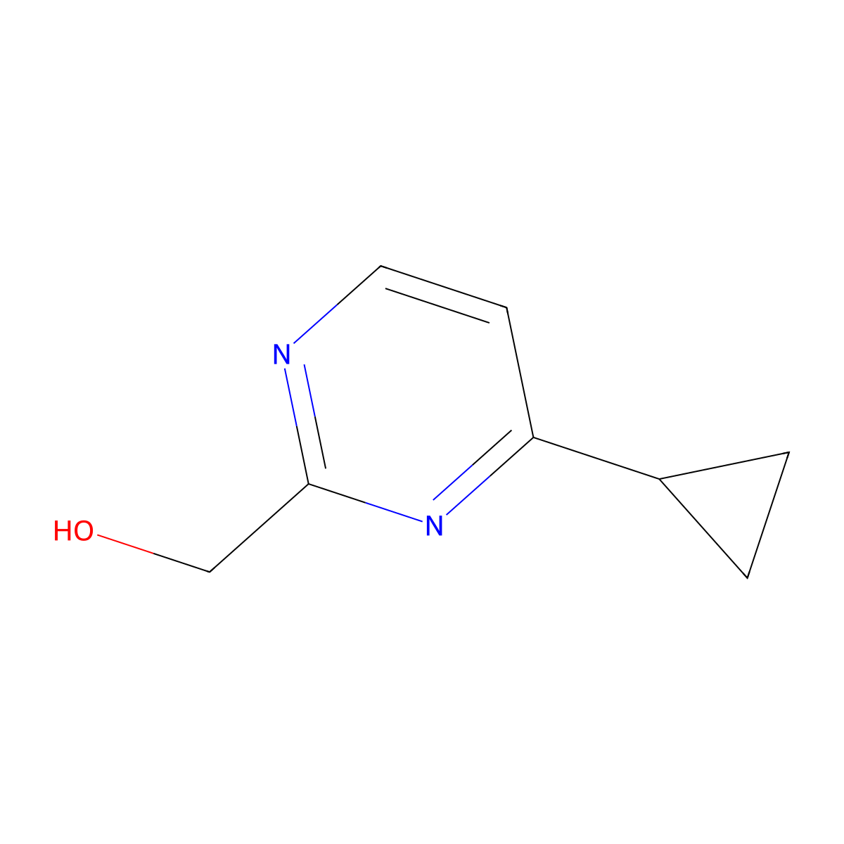 (4-Cyclopropylpyrimidin-2-yl)methanol molecular structure, CAS 1240725-49-8
