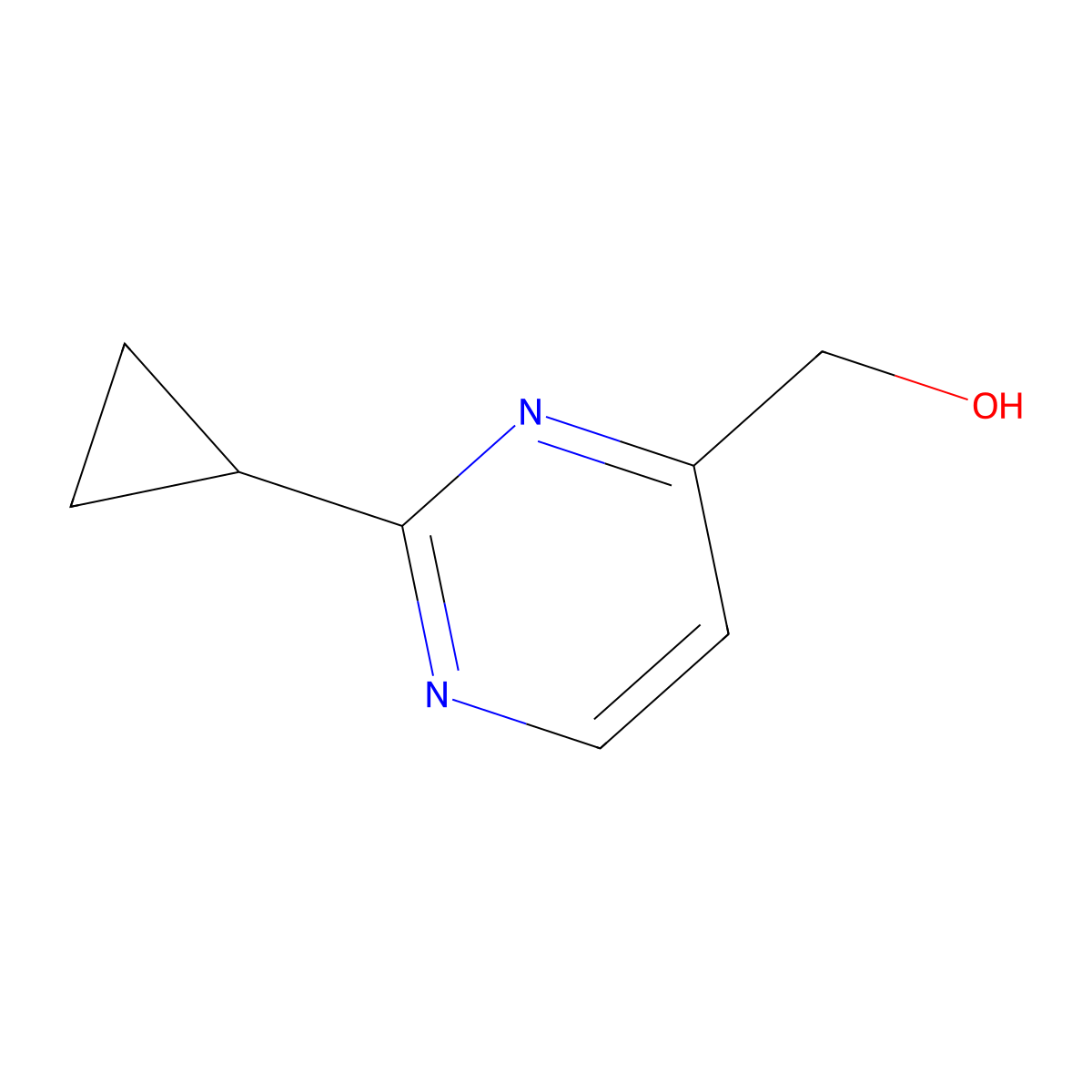 (2-Cyclopropylpyrimidin-4-yl)methanol molecular structure, CAS 1240725-54-5