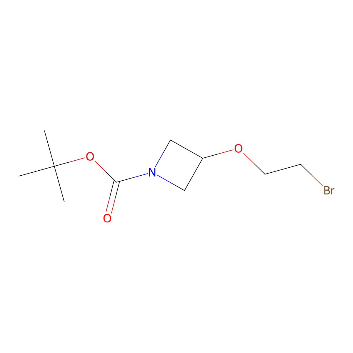 Tert-butyl 3-(2-bromoethoxy)azetidine-1-carboxylate molecular structure, CAS 1240725-70-5