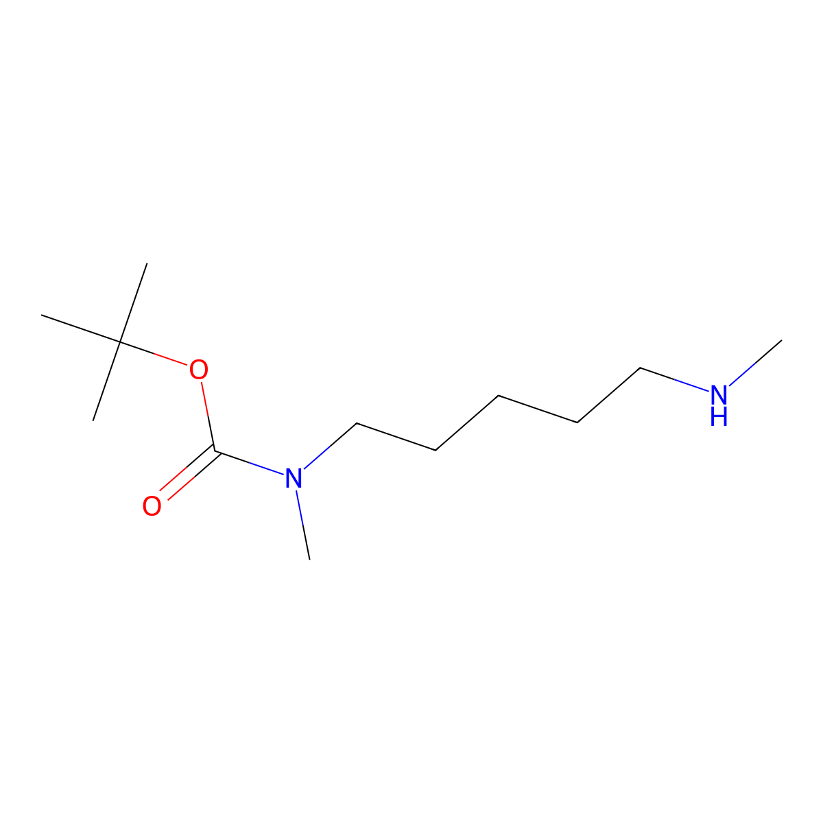 tert-Butyl methyl(5-(methylamino)pentyl)carbamate molecular structure, CAS 124073-01-4