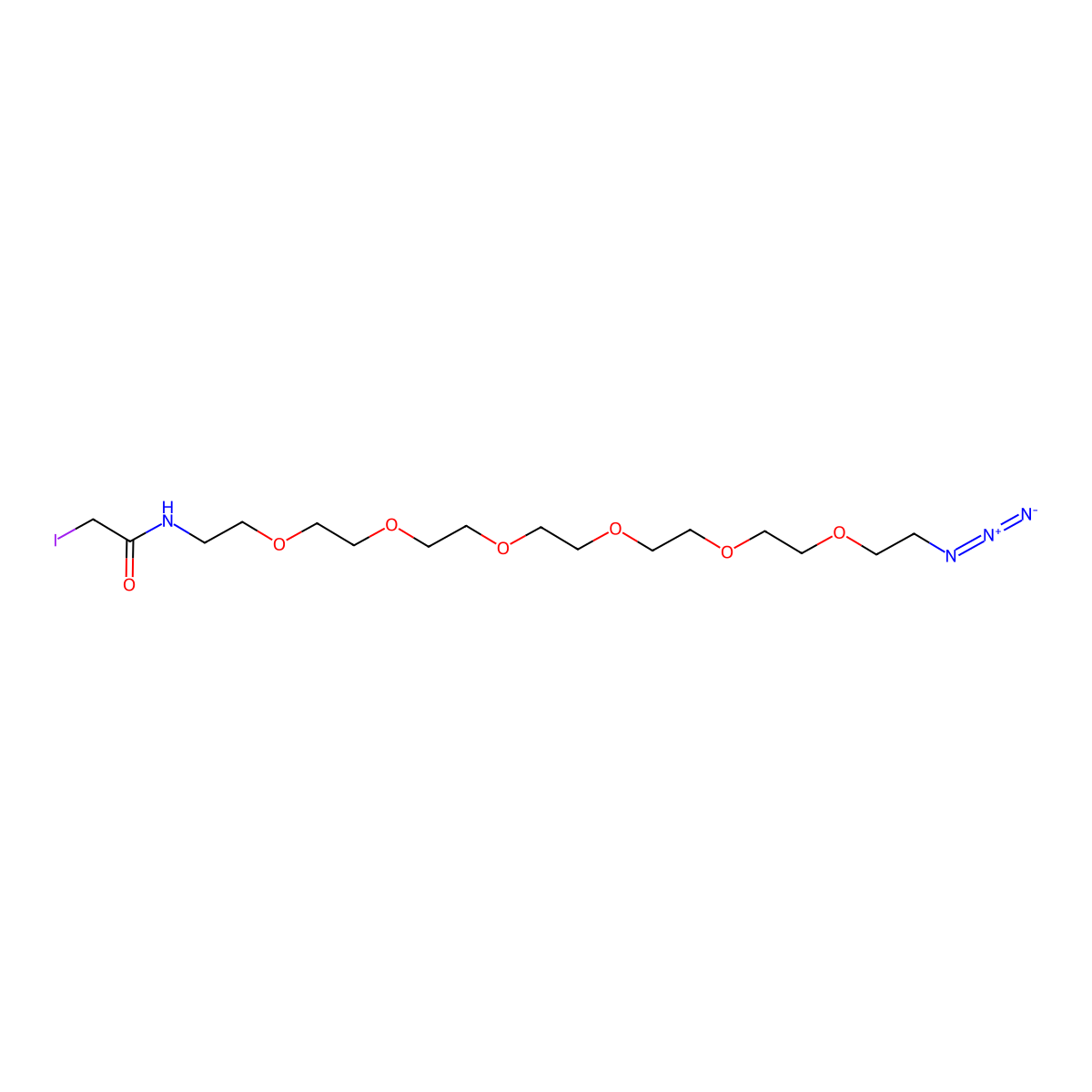 Iodoacetamido-PEG6-azide molecular structure, CAS 1240737-77-2