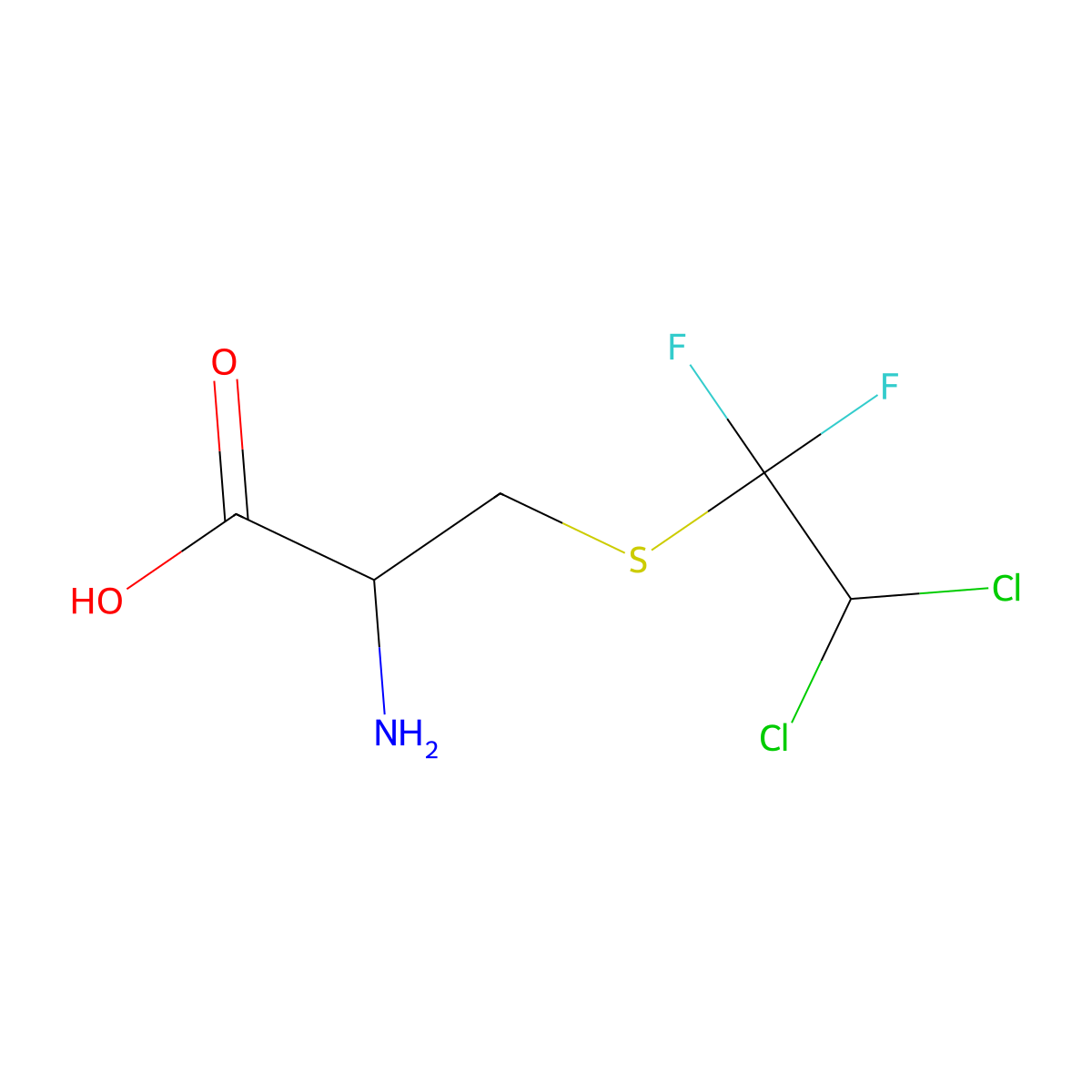 S-(2,2-dichloro-1,1-difluoroethyl)cysteine molecular structure, CAS 124076-67-1