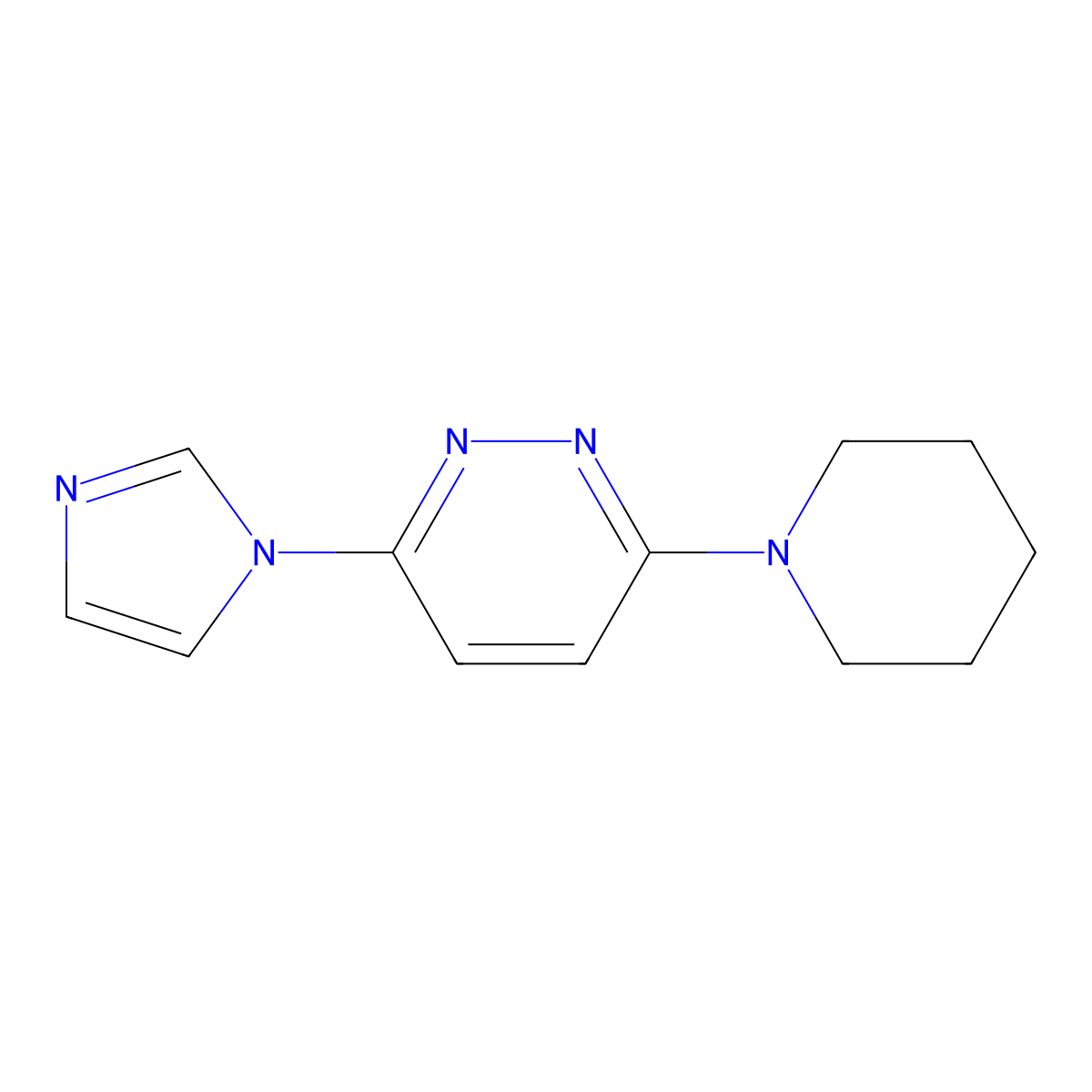 3-Imidazol-1-yl-6-piperidin-1-ylpyridazine molecular structure, CAS 124079-32-9