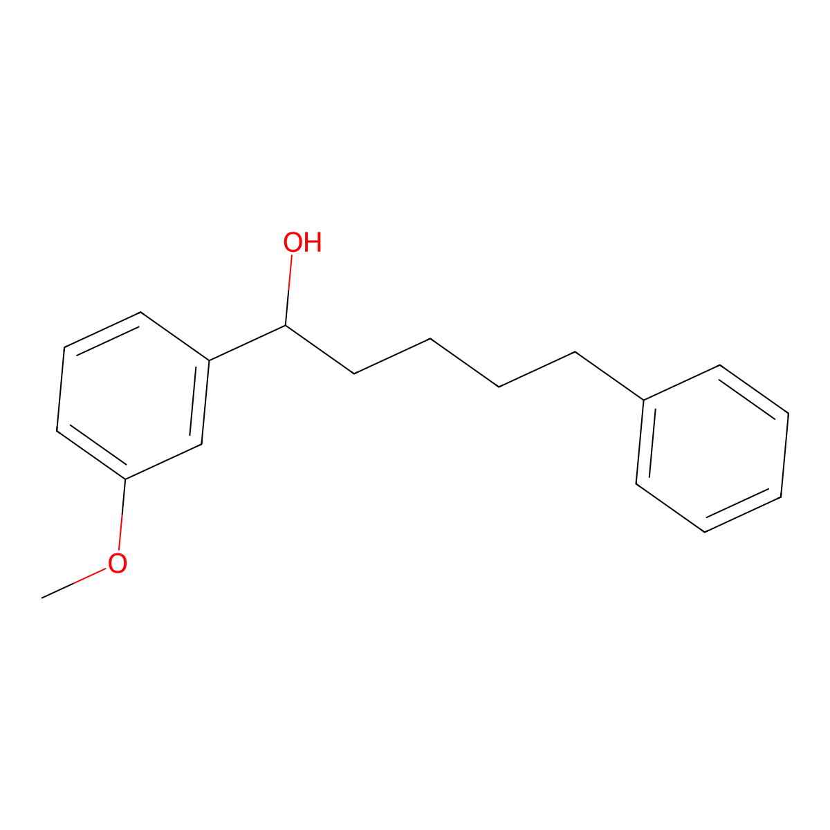 1-(3-Methoxyphenyl)-5-phenylpentan-1-ol molecular structure, CAS 1240790-39-9