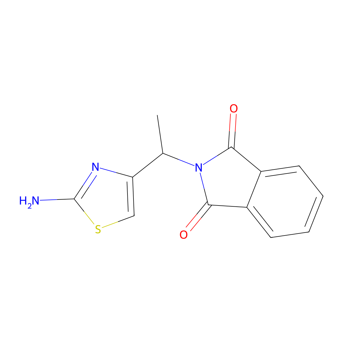 2-[1-(2-Amino-1,3-thiazol-4-yl)ethyl]-2,3-dihydro-1h-isoindole-1,3-dione molecular structure, CAS 1240790-65-1