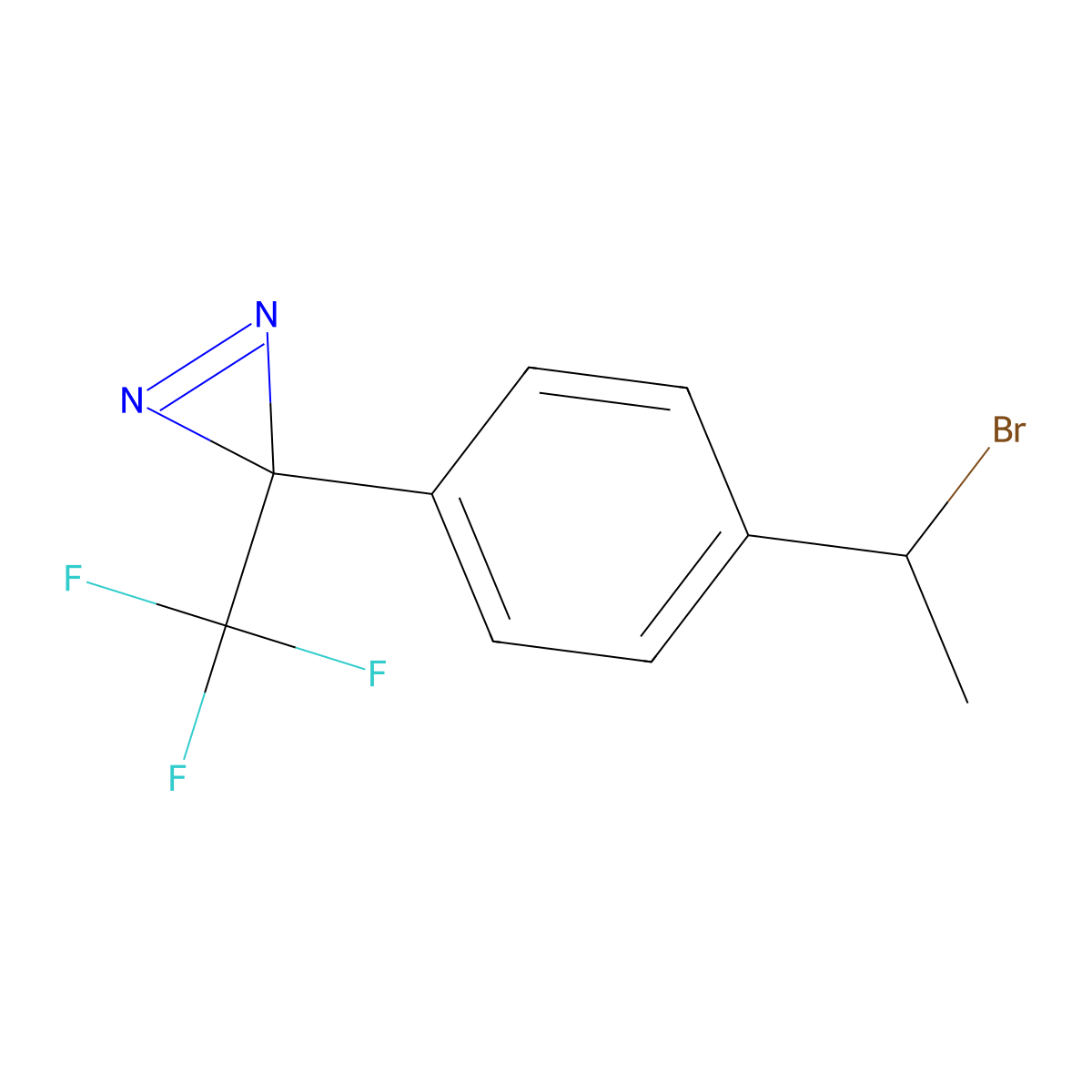 3-[4-(1-bromoethyl)phenyl]-3-(trifluoromethyl)-3H-diazirine molecular structure, CAS 1240793-26-3