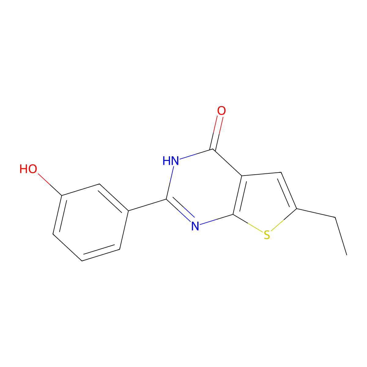 6-ethyl-2-(3-hydroxyphenyl)-3H,4H-thieno[2,3-d]pyrimidin-4-one molecular structure, CAS 1240814-68-9
