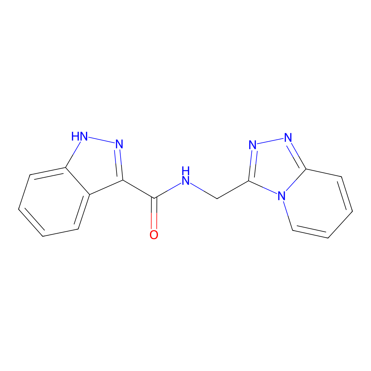 N-({[1,2,4]triazolo[4,3-a]pyridin-3-yl}methyl)-1H-indazole-3-carboxamide molecular structure, CAS 1240819-51-5
