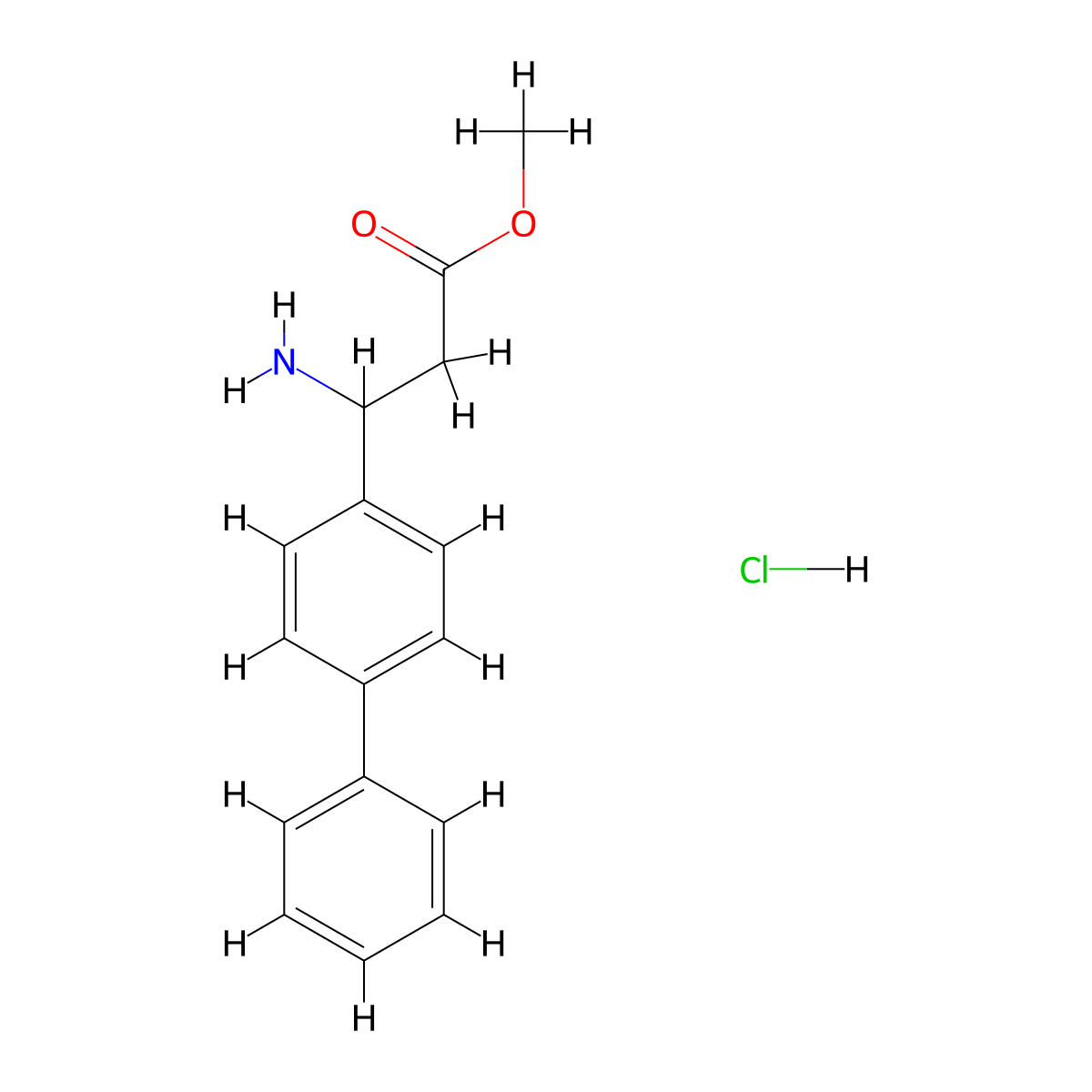 Methyl 3-([1,1'-biphenyl]-4-yl)-3-aminopropanoate hydrochloride molecular structure, CAS 124082-22-0
