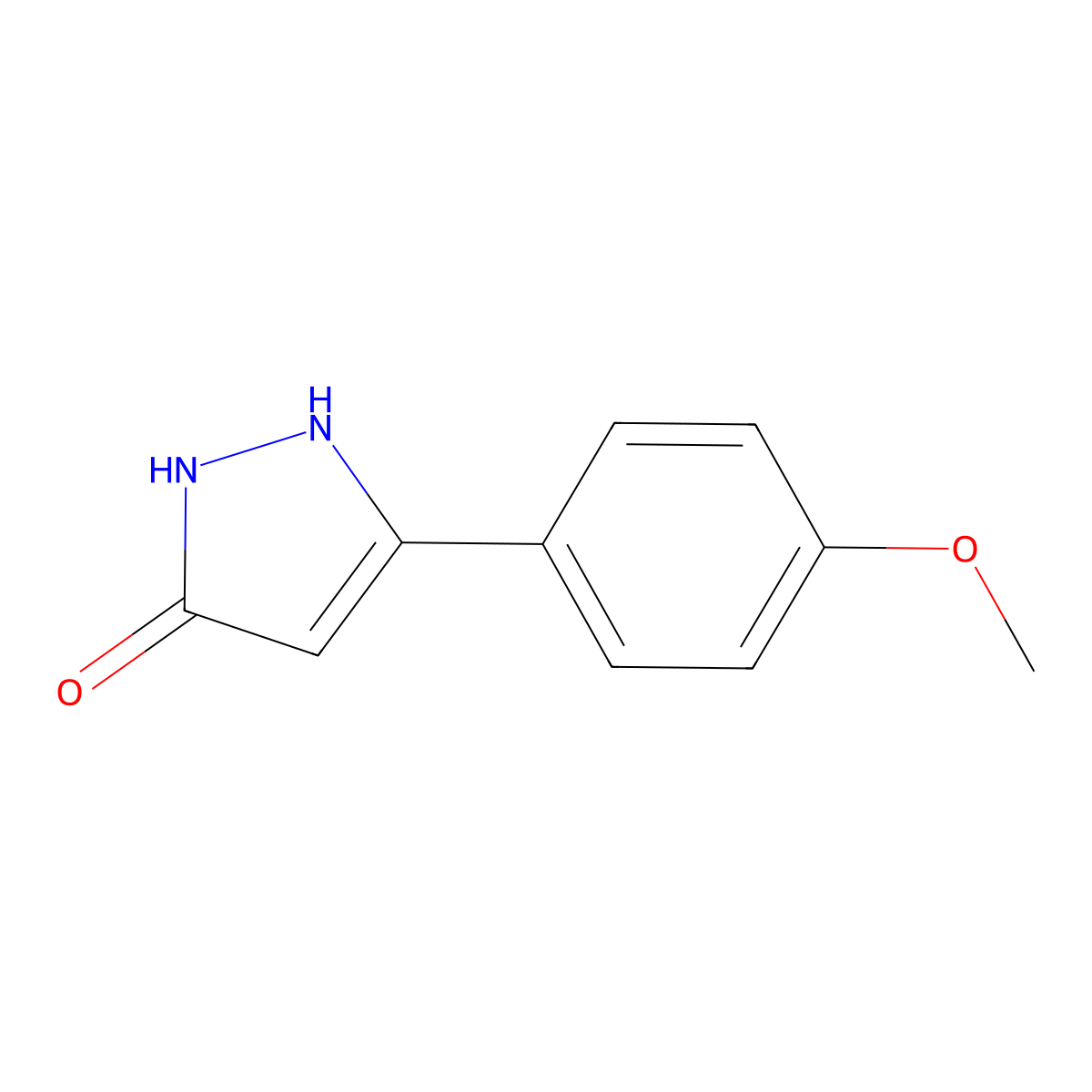 3-(4-methoxyphenyl)-1H-pyrazol-5-ol molecular structure, CAS 124083-43-8