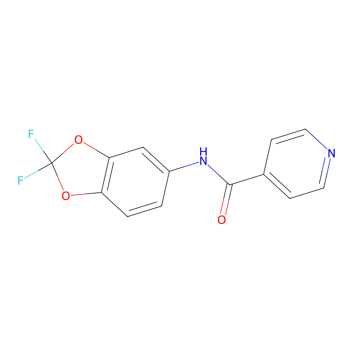 N-(2,2-Difluoro-1,3-benzodioxol-5-yl)-4-pyridinecarboxamide molecular structure, CAS 1240840-04-3
