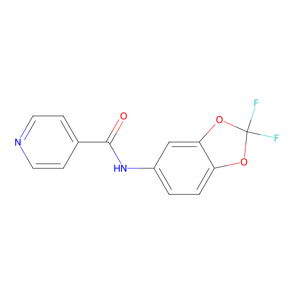 N-(2,2-Difluoro-1,3-benzodioxol-5-yl)-4-pyridinecarboxamide molecular structure, CAS 1240840-04-3