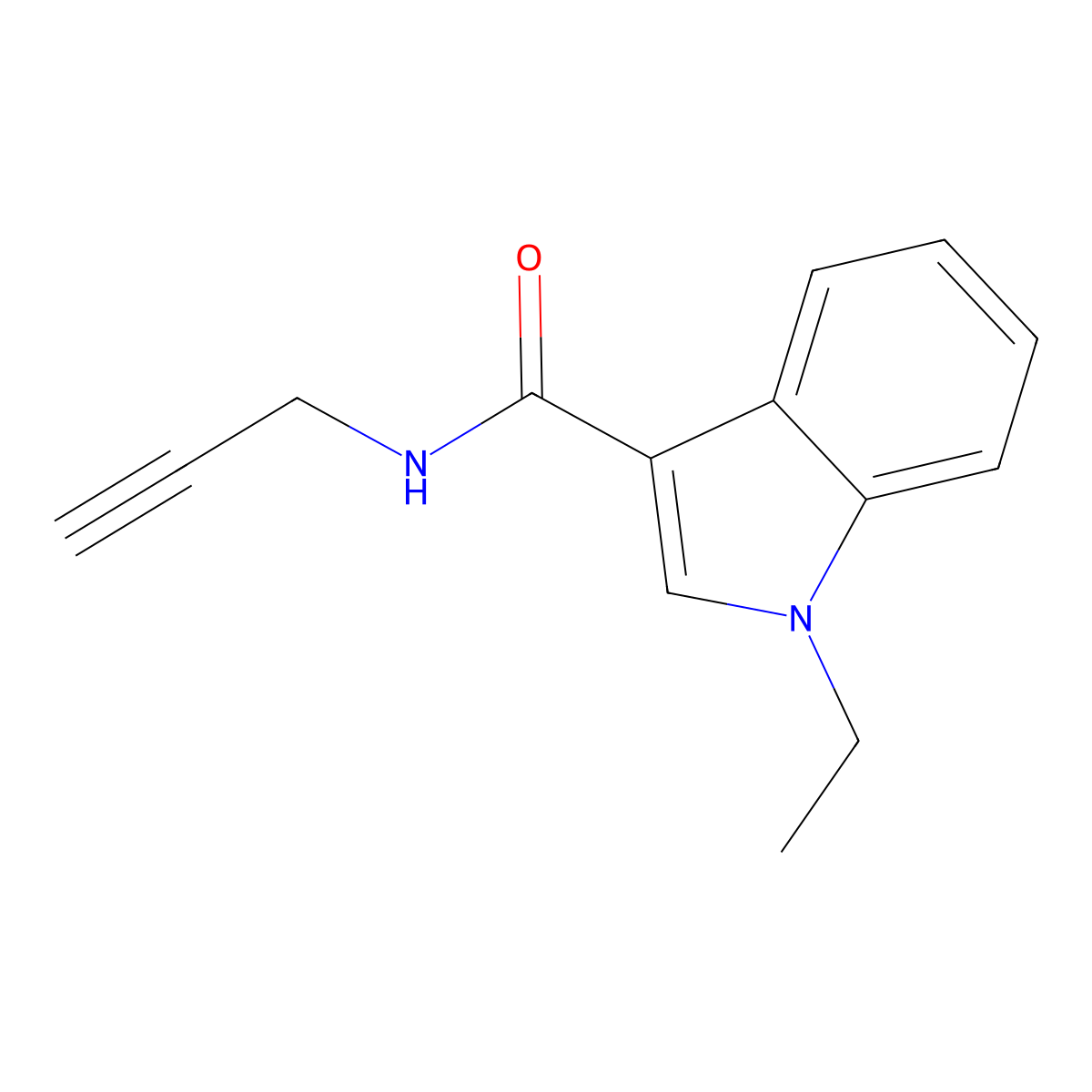 1-ethyl-N-prop-2-ynylindole-3-carboxamide molecular structure, CAS 1240846-78-9