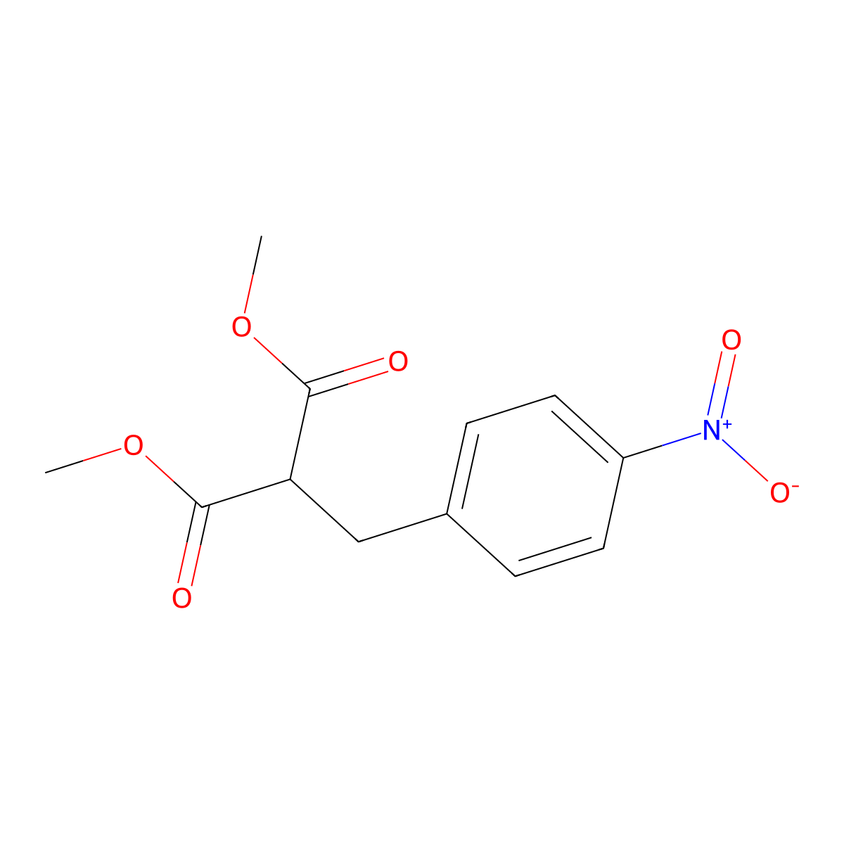Dimethyl 2-[(4-nitrophenyl)methyl]propanedioate molecular structure, CAS 124090-10-4