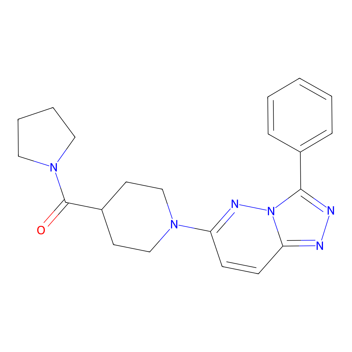 [1-(3-Phenyl[1,2,4]triazolo[4,3-b]pyridazin-6-yl)piperidin-4-yl](pyrrolidin-1-yl)methanone molecular structure, CAS 1240900-72-4
