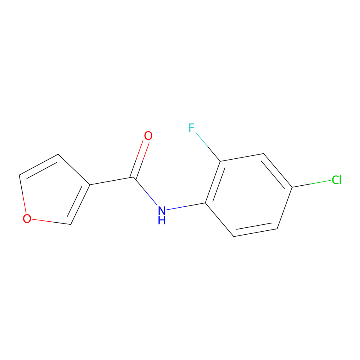 N-(4-chloro-2-fluorophenyl)furan-3-carboxamide molecular structure, CAS 1240901-62-5