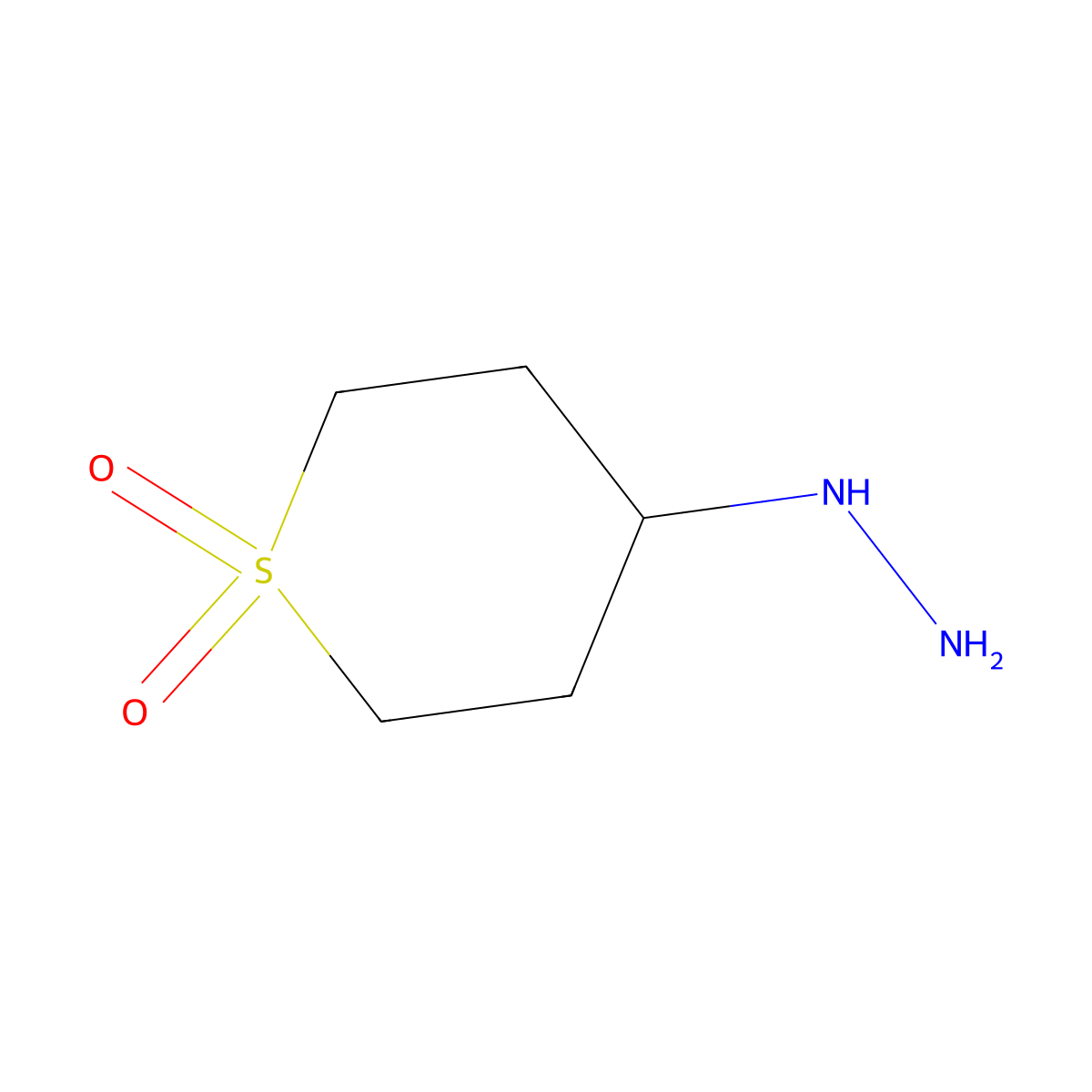 4-Hydrazinyltetrahydro-2H-thiopyran 1,1-dioxide molecular structure, CAS 1240912-86-0
