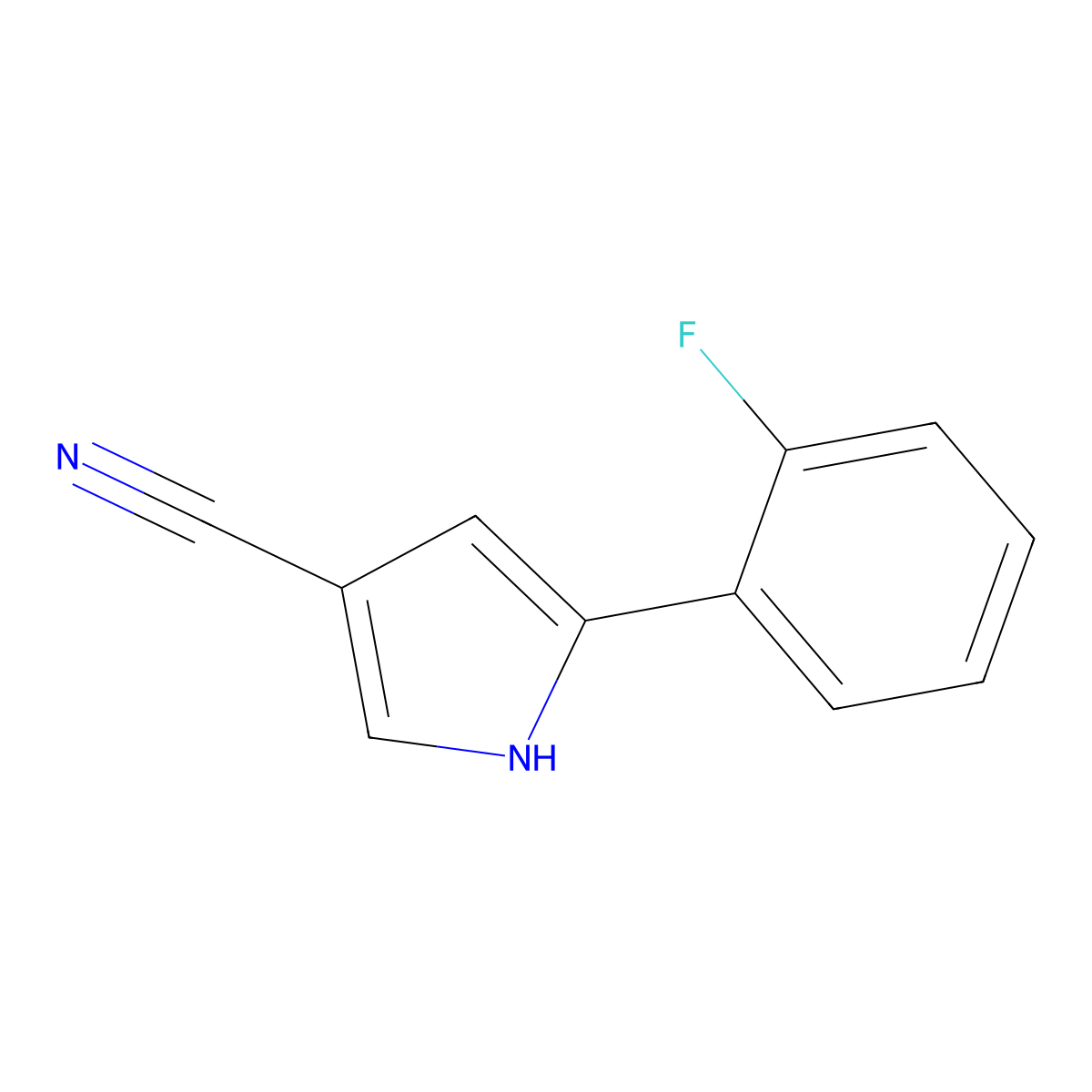 5-(2-Fluorophenyl)-1H-pyrrole-3-carbonitrile molecular structure, CAS 1240948-77-9
