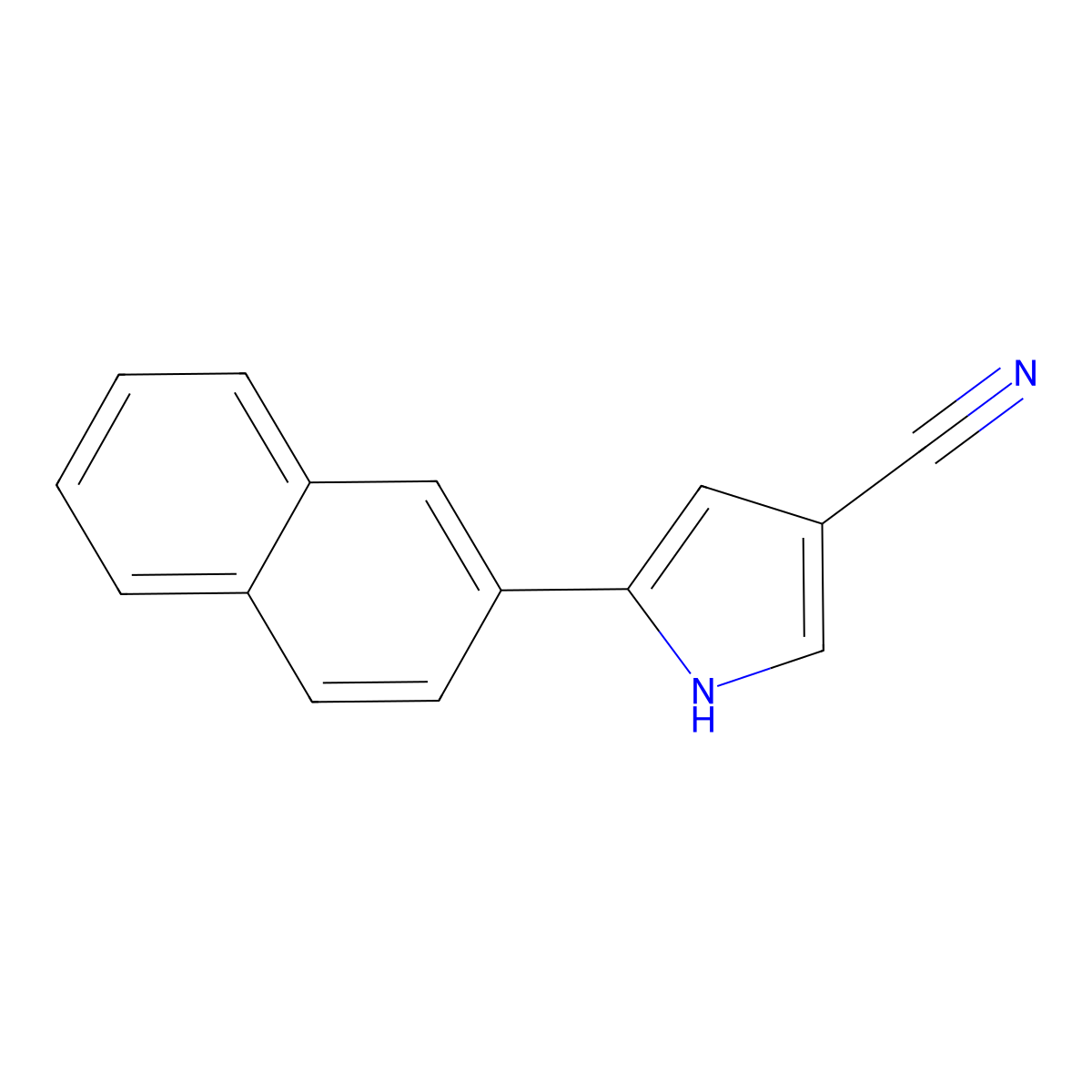 5-(Naphthalen-2-yl)-1H-pyrrole-3-carbonitrile molecular structure, CAS 1240949-41-0