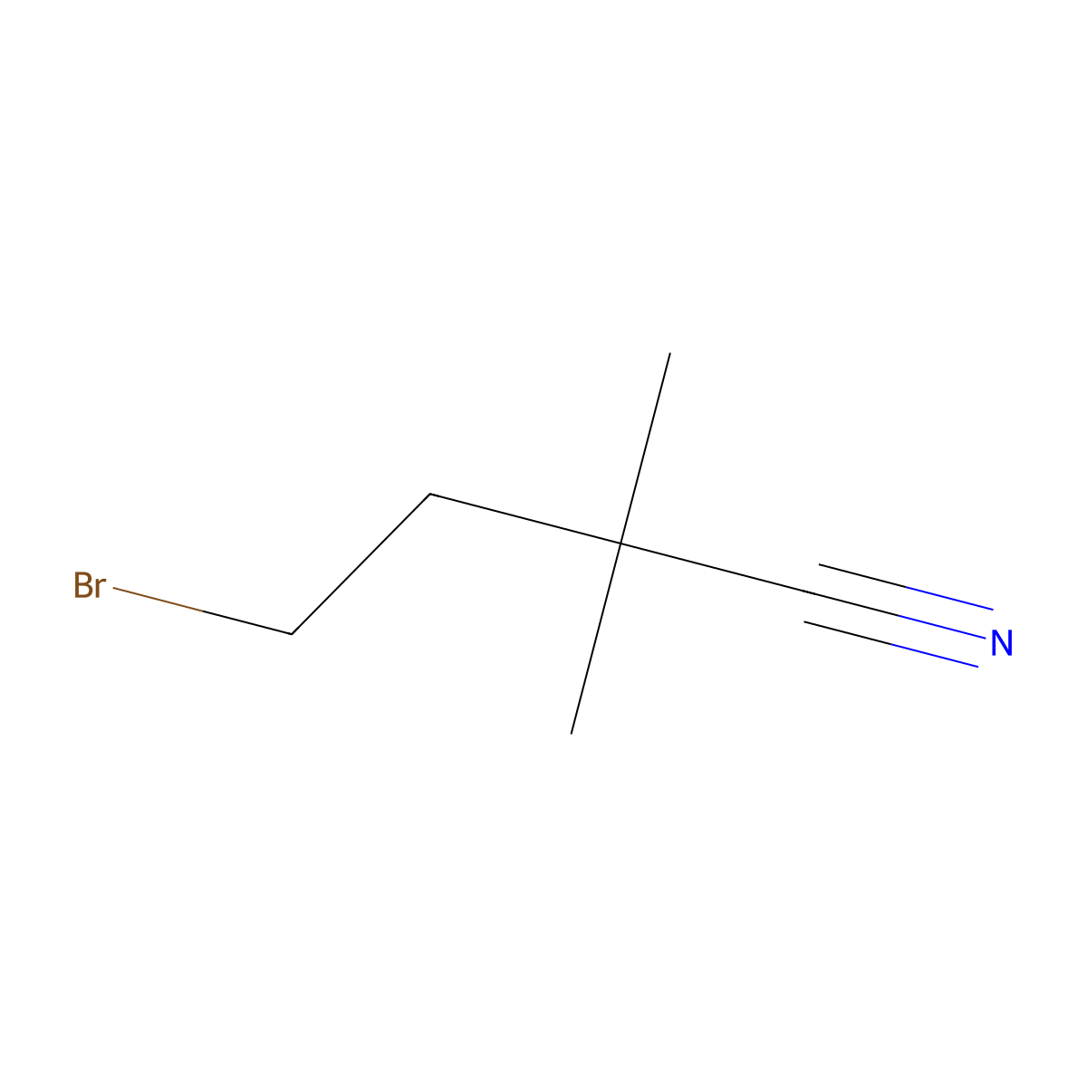 4-Bromo-2,2-dimethylbutanenitrile molecular structure, CAS 1240955-62-7