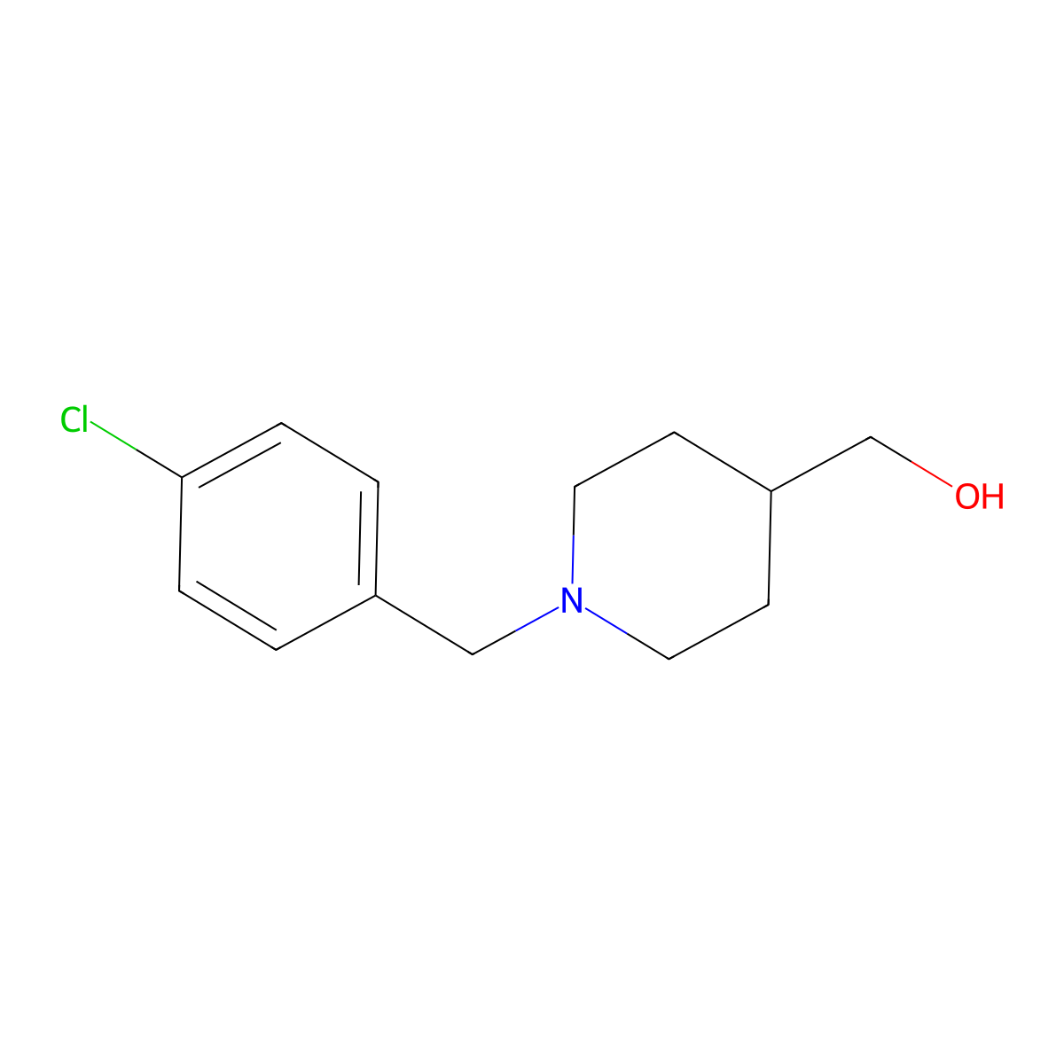 (1-(4-Chlorobenzyl)piperidin-4-yl)methanol molecular structure, CAS 1240958-40-0