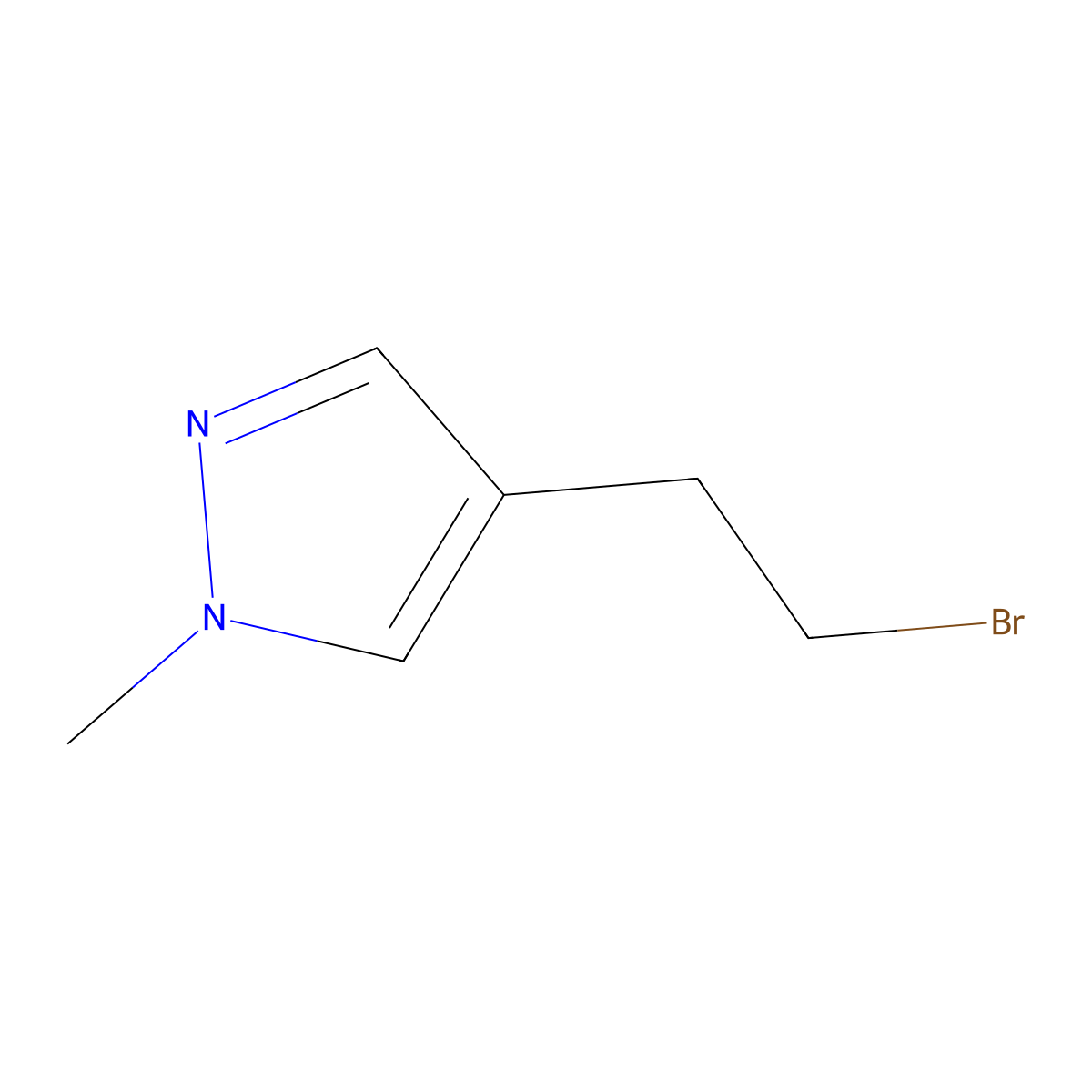 4-(2-bromoethyl)-1-methyl-1H-pyrazole molecular structure, CAS 1240960-12-6