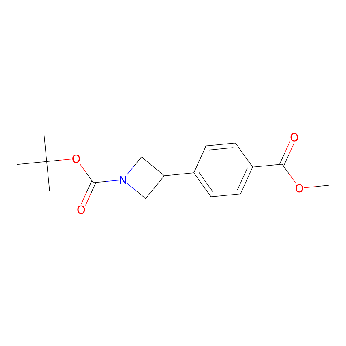 Tert-butyl 3-(4-(methoxycarbonyl)phenyl)azetidine-1-carboxylate molecular structure, CAS 1240970-70-0
