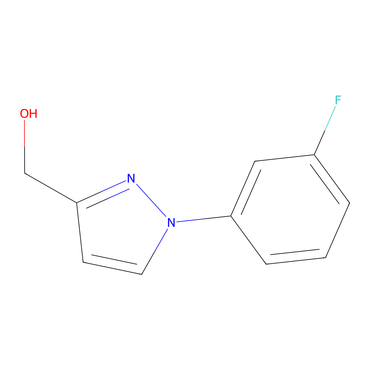 [1-(3-fluorophenyl)-1H-pyrazol-3-yl]methanol molecular structure, CAS 1240975-81-8