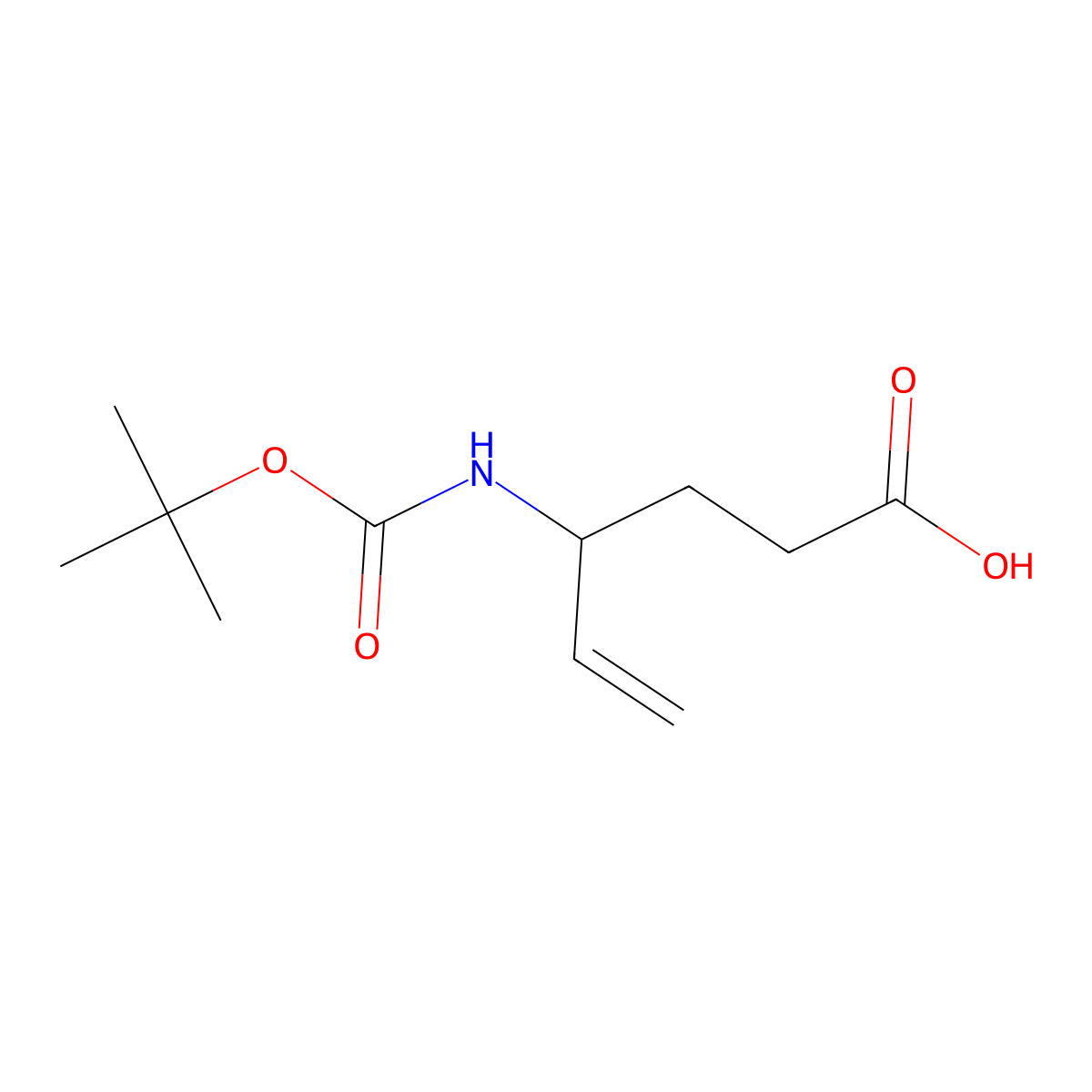 5-Hexenoic acid, 4-[[(1,1-dimethylethoxy)carbonyl]amino]- molecular structure, CAS 124099-19-0