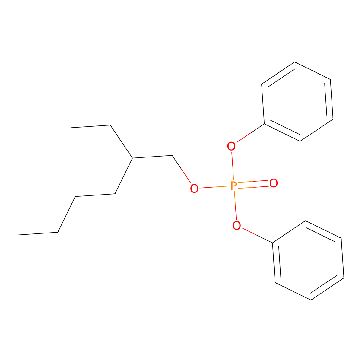 2-Ethylhexyl diphenyl phosphate molecular structure, CAS 1241-94-7