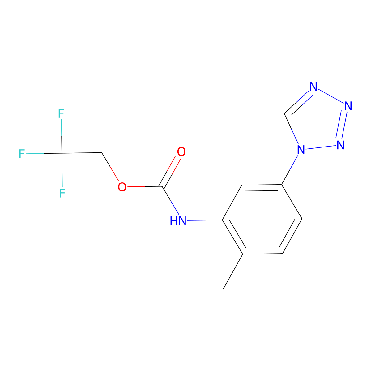 2,2,2-trifluoroethyl N-[2-methyl-5-(1H-1,2,3,4-tetrazol-1-yl)phenyl]carbamate molecular structure, CAS 1241066-68-1