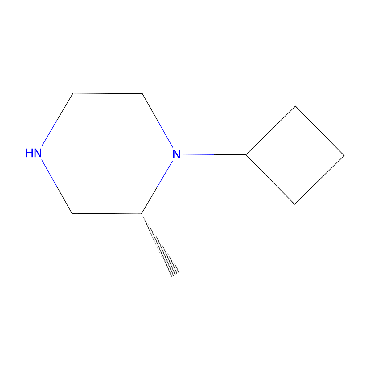 (2R)-1-cyclobutyl-2-methylpiperazine molecular structure, CAS 1241093-83-3
