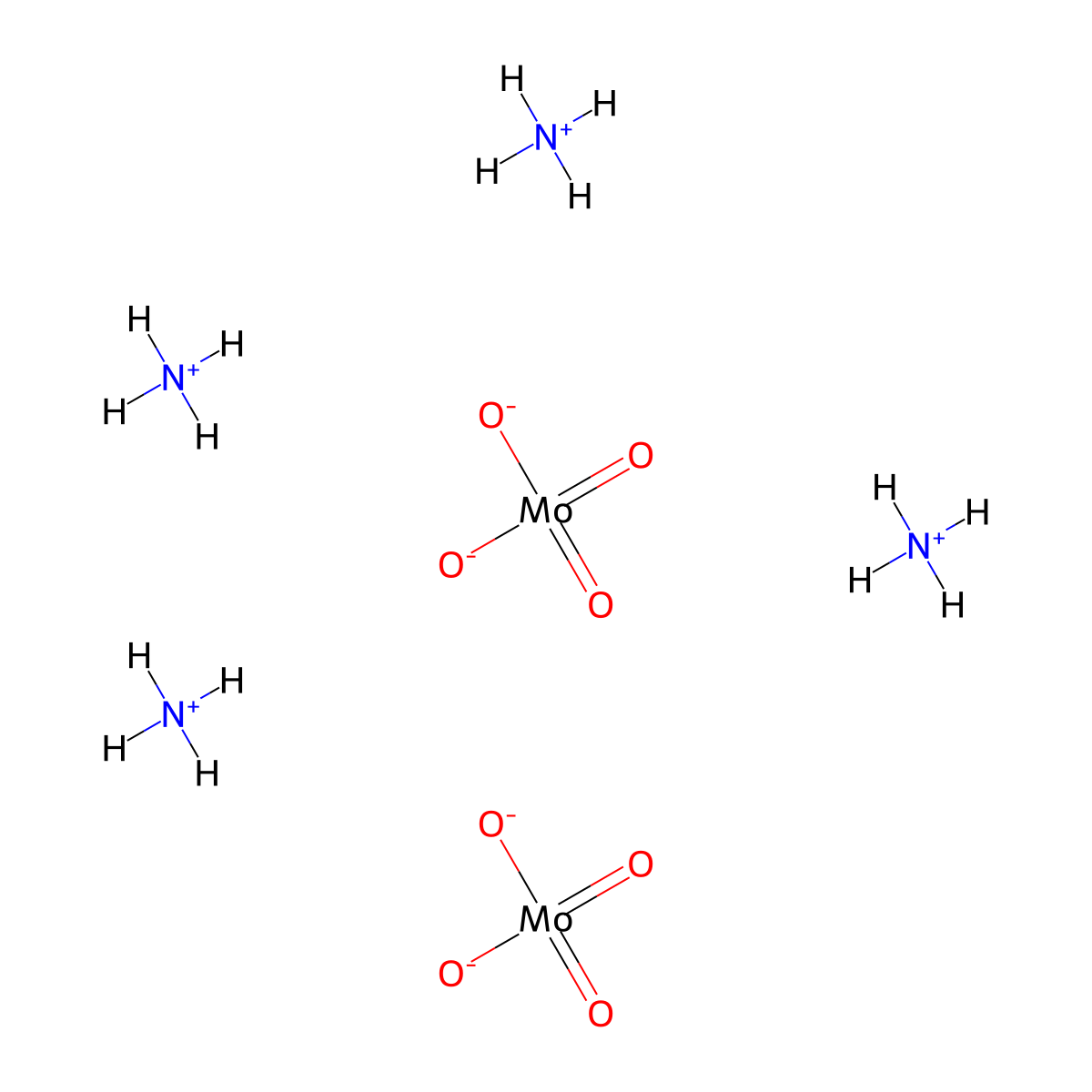 ammoniumoctamolybdate molecular structure, CAS 12411-64-2