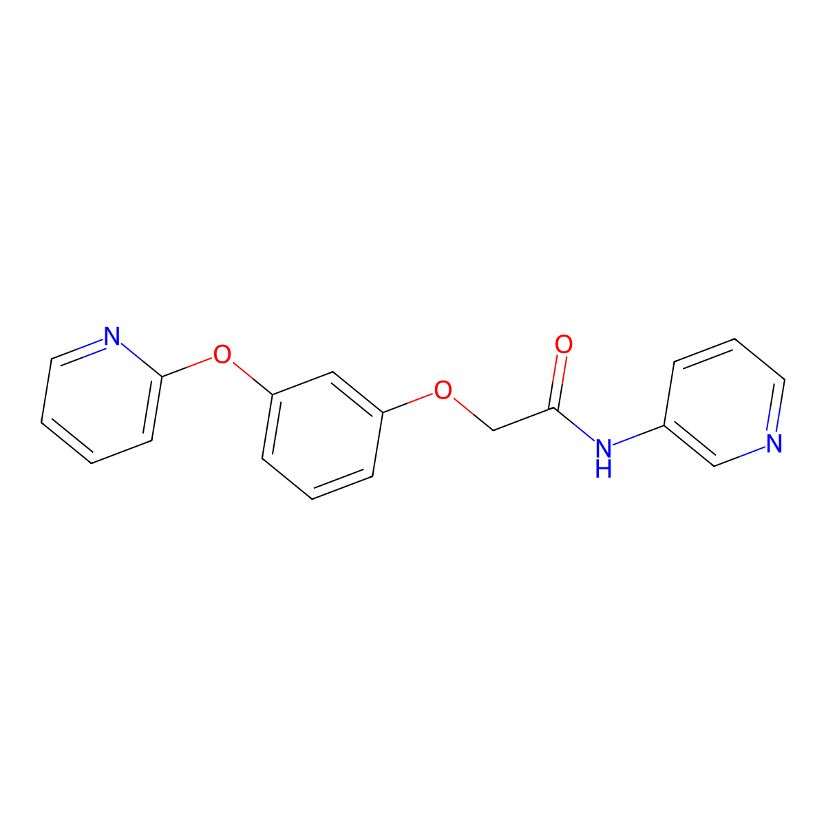2-[3-(pyridin-2-yloxy)phenoxy]-N-(pyridin-3-yl)acetamide molecular structure, CAS 1241106-92-2