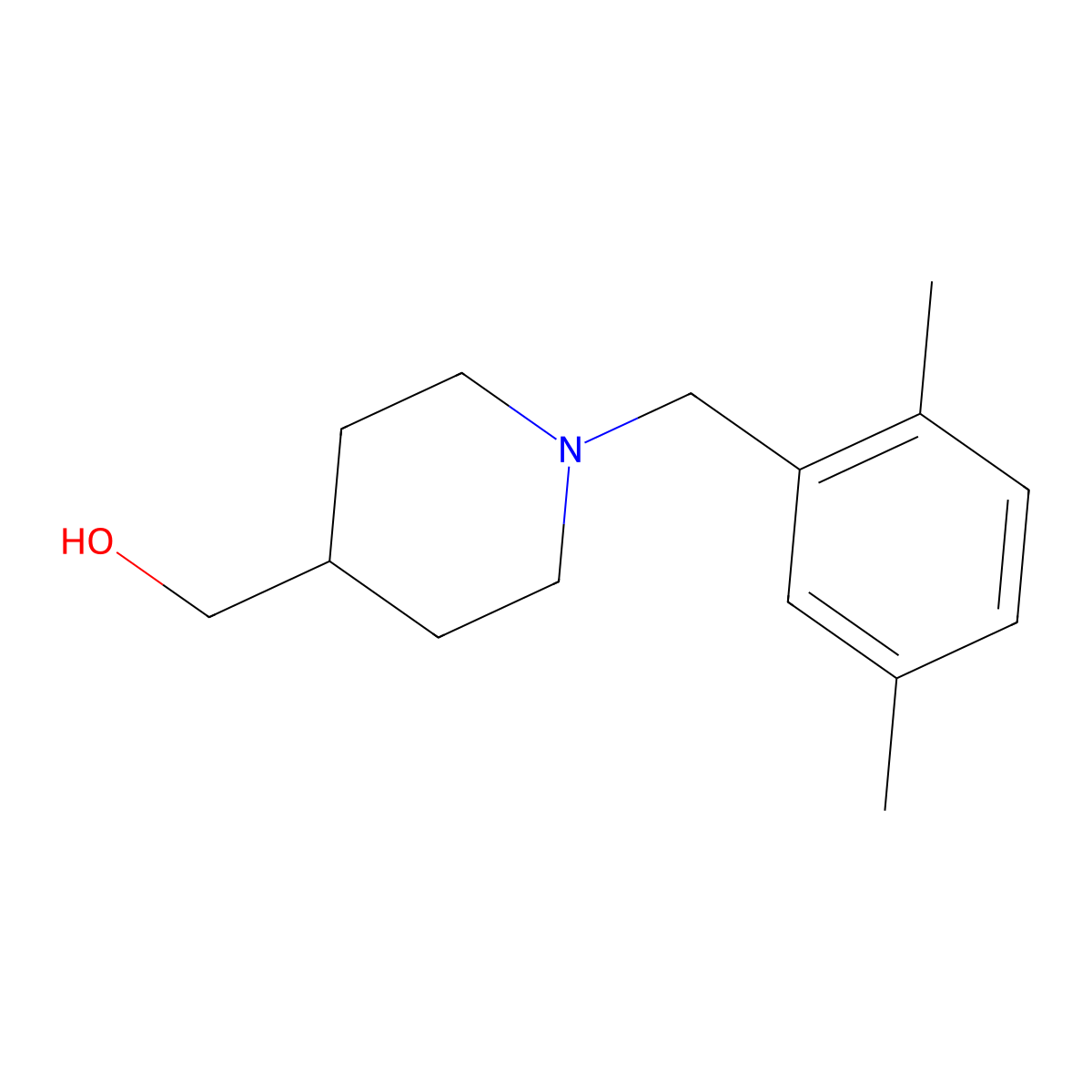 {1-[(2,5-Dimethylphenyl)methyl]piperidin-4-yl}methanol molecular structure, CAS 1241141-90-1