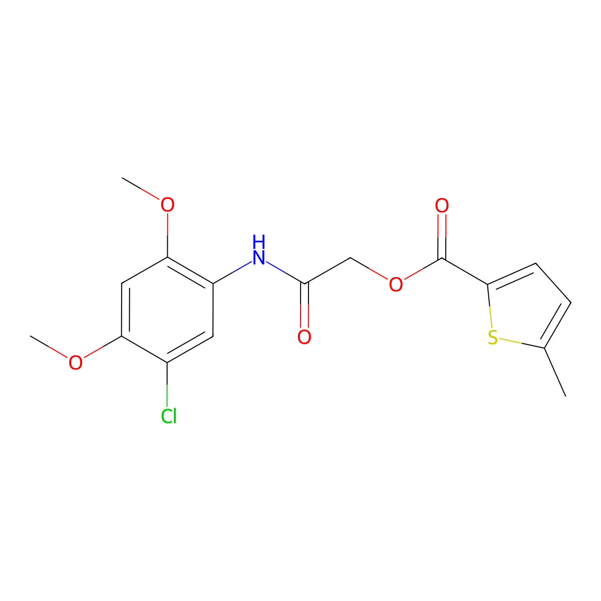[(5-Chloro-2,4-dimethoxyphenyl)carbamoyl]methyl 5-methylthiophene-2-carboxylate molecular structure, CAS 1241157-85-6