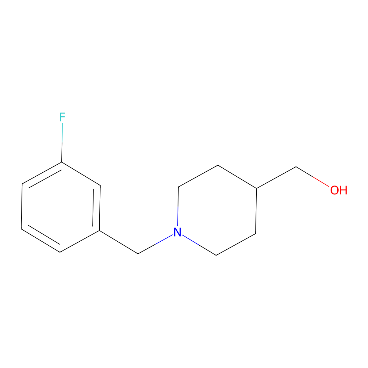 (1-(3-Fluorobenzyl)piperidin-4-yl)methanol molecular structure, CAS 1241213-93-3