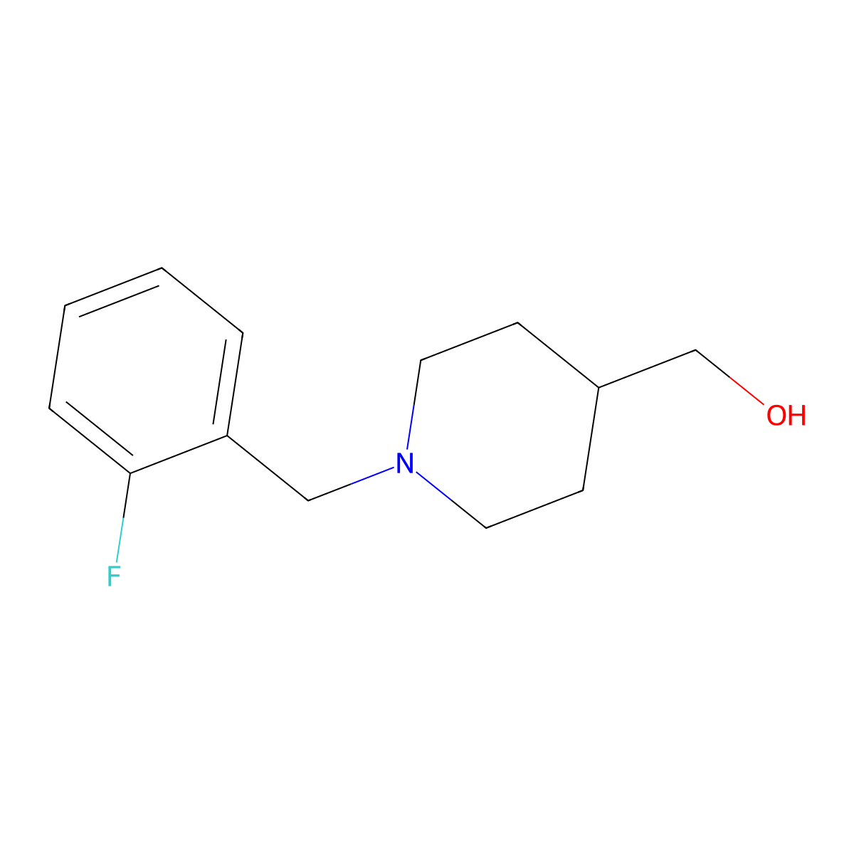 (1-(2-Fluorobenzyl)piperidin-4-yl)methanol molecular structure, CAS 1241253-40-6