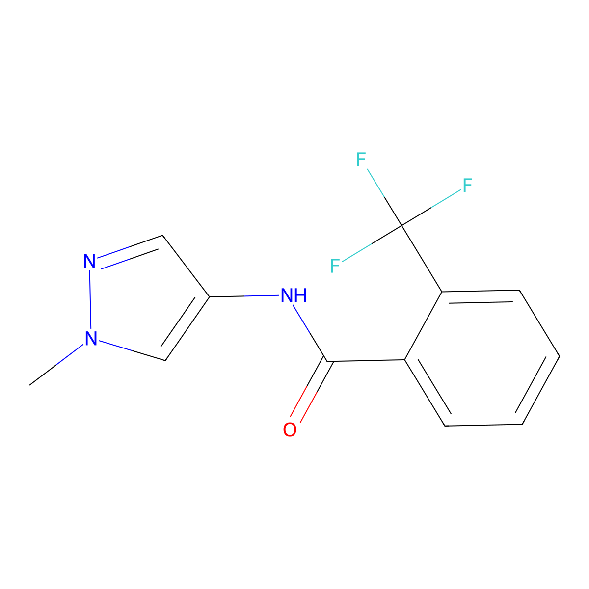 N-(1-methyl-1H-pyrazol-4-yl)-2-(trifluoromethyl)benzamide molecular structure, CAS 1241255-96-8