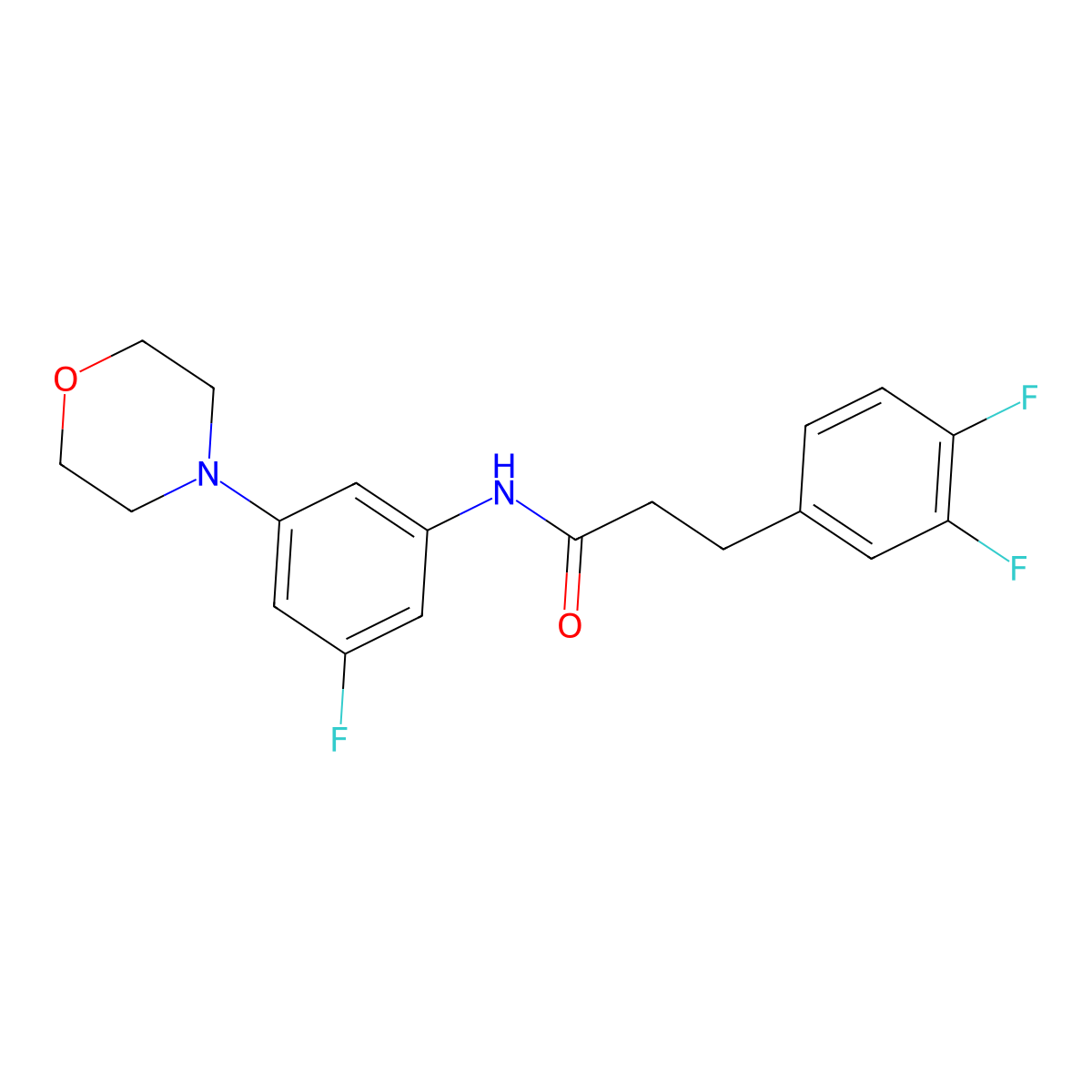 3,4-Difluoro-N-[3-fluoro-5-(4-morpholinyl)phenyl]benzenepropanamide molecular structure, CAS 1241280-25-0