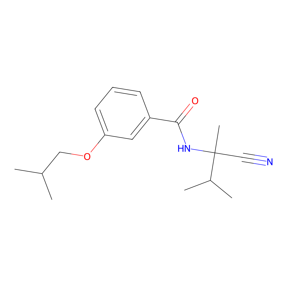 N-(1-cyano-1,2-dimethylpropyl)-3-(2-methylpropoxy)benzamide molecular structure, CAS 1241289-79-1