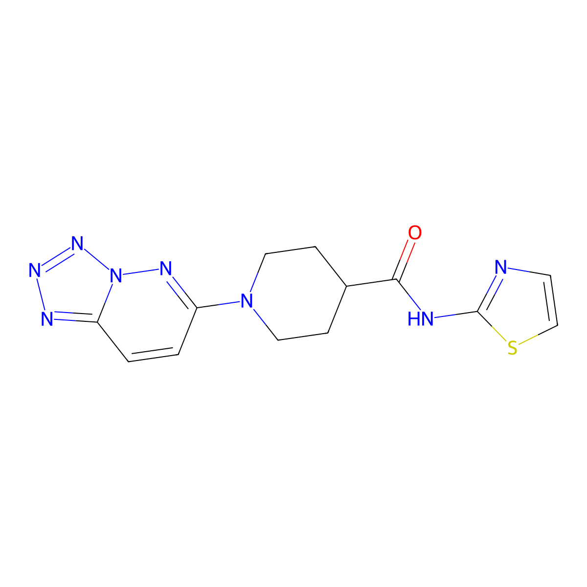 1-(tetrazolo[1,5-b]pyridazin-6-yl)-N-(thiazol-2-yl)piperidine-4-carboxamide molecular structure, CAS 1241296-99-0