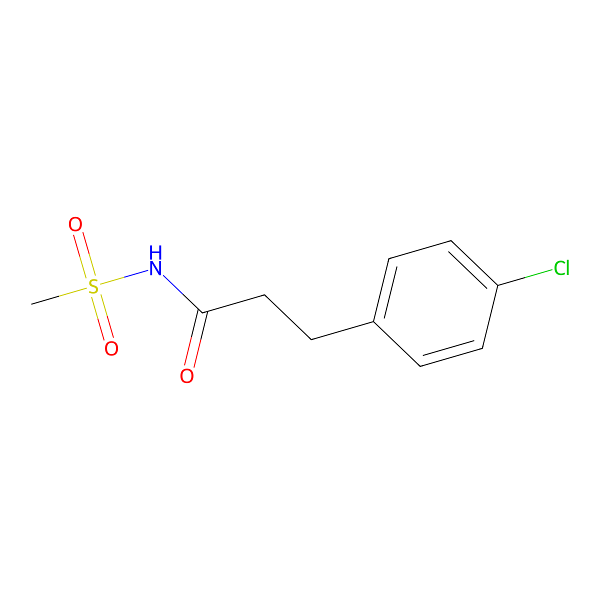 3-(4-chlorophenyl)-N-methanesulfonylpropanamide molecular structure, CAS 1241306-43-3